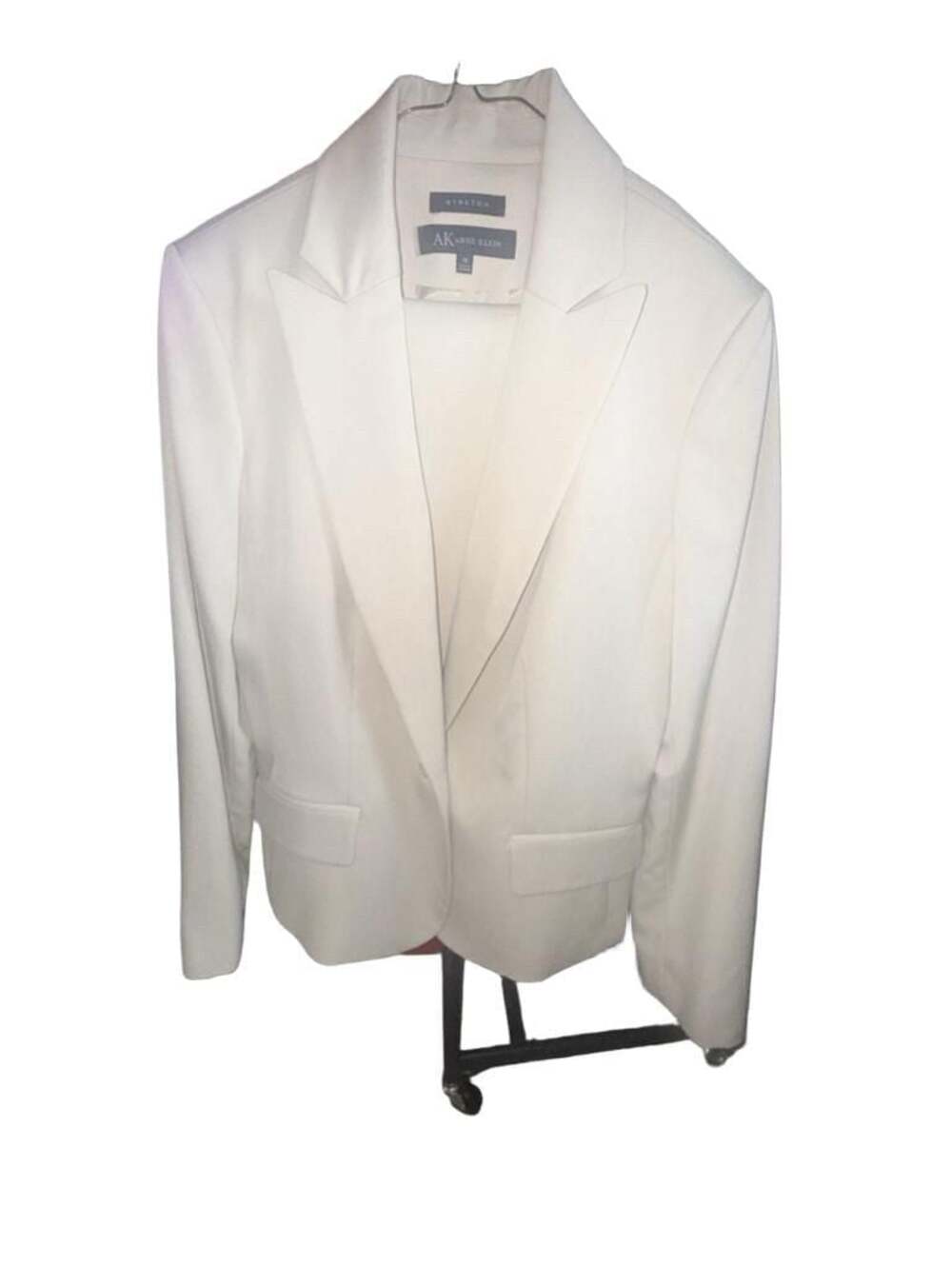 AK Anne Klein Stretch White Blazer and Skirt Suit Set